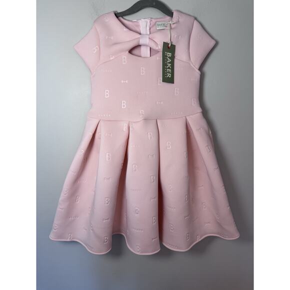Baker by Ted Baker Pleated Scuba Dress Pink Girls Sz 8 $87 NWT - Picture 7 of 16